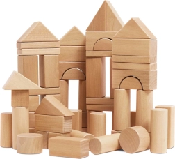 Naturbelassene Holzbausteine Le Toy Van, 60 Teile