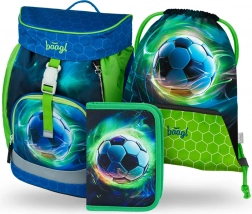 Schulrucksack, Federmäppchen und Beutel Baagl Airy Fußballball Set