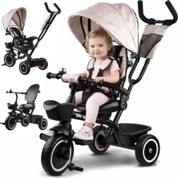3-in-1 Kinder-Dreirad mit Verdeck TINY BIKE – Beige