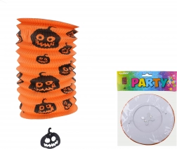 Lampion Zylinder Kürbis 15 cm