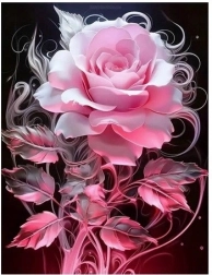 Diamantmosaik Rosa Blumen