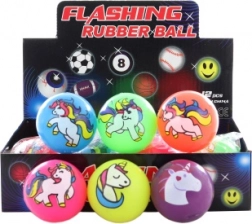 Gummiball Einhorn mit Licht 5,5 cm