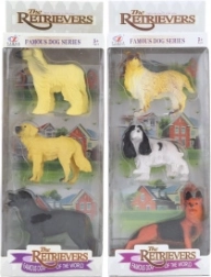 Set aus 3 Plastik-Hundchen
