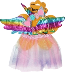 Karneval-Set Einhorn mit Flügeln und Röckchen