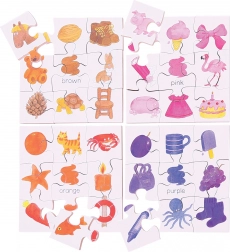 Bigjigs Toys hölzernes didaktisches Puzzle Farben 4-in-1