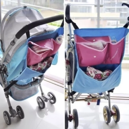 Kinderwagen-Organizer mit Taschen und Flaschenhalter