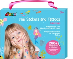 Nagelsticker und Tattoos – Meerjungfrau