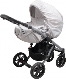 Regenschutz für Kinderwagen mit Reflektor-Element New Baby Basic grau