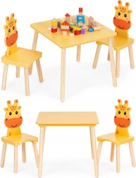 ECOTOYS Kindermöbel-Set Tisch und 2 Stühle Giraffe