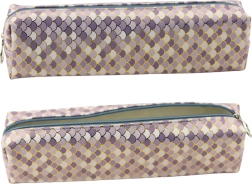 Stilvolles Federmäppchen mit Meerschuppen-Motiv - violett und gold