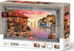 Puzzle mit Rahmen und Kleber Mittelmeerhafen 1000 Teile