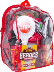 Mega-Set für kleine Feuerwehrleute im transparenten Rucksack (18 Teile)