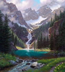 Diamantmalerei Bergbach 30x40 cm
