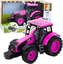 Rosa Traktor auf Batterien mit Lichtern und Geräuschen