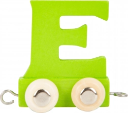 Holzwagen mit Buchstabe E – small foot bunte Alphabet-Reihe