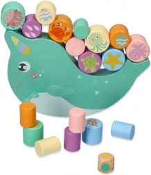 Holz-Balancespiel – Balancierender Narwal