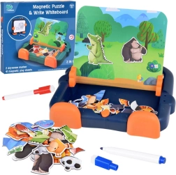 Magnettafel 2-in-1 mit magnetischen Tier-Puzzles und abwischbarer Zeichenfläche