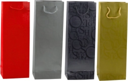 Geschenktasche für Flaschen mit geprägten Schriftzügen 35 × 12 × 9 cm