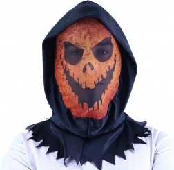 Textile Halloween-Kürbismaske mit Kapuze