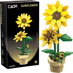 CaDA Baukasten Sonnenblumen im Blumentopf 27 cm, 187 Teile