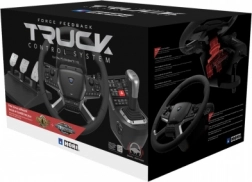 Hori Force Feedback Truck Control System für PC – realistisches Lkw-Lenkrad mit Schalthebel und Pedalen
