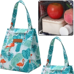 Thermotasche für das Mittagessen mit dem Motiv Blätter und Flamingos 25 cm