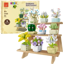 Konstruktions-Bauset Blumen in Blumentöpfen, 9 Modelle, 854 Teile