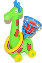 Wurf-Giraffe auf Rädern mit Ringen und Korb