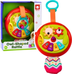 Interaktive Eule zum Aufhängen mit beweglichen Elementen und Klavier