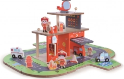 Holz-Feuerwache 2-in-1 – Station und Fahrzeug