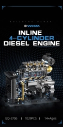 Konstruktionsbausatz eines Vierzylinder-Dieselmotors mit 1029 Teilen