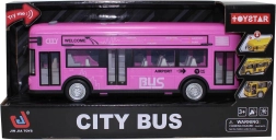 Rosa Stadtbus mit Geräuschen und Licht