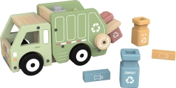 2Kids Toys Holz-Müllwagen Recycling mit Containern