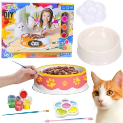 Kreativ-Set Katzennapf zum Bemalen, DIY 6-teilig