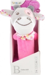 Quietschendes Rasselspielzeug Rosa Kuh für Babys