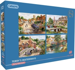 GIBSONS Puzzle Terrys Wasserwege 4x500 Teile