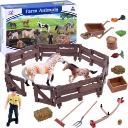 Set aus Pferdefiguren für den Bauernhof – Pferdegehege