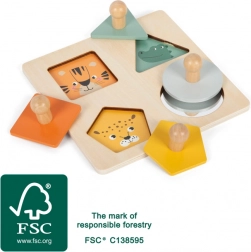 Montessori-Holzpuzzle mit Tieren und Spiegel small foot