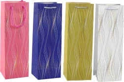 Geschenktasche für Flaschen mit glitzernden Wellen
