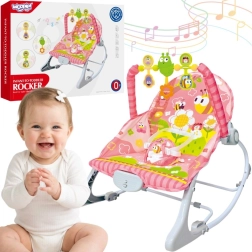 Woopie Baby rosa vibrierende Babywippe mit Spielbügel