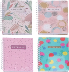 Spiralblock A5, liniert, 100 Seiten, Mix Motive