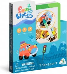 Magisches Malen mit Wasser – Verkehr – Ausmalblock 12 × 14 cm mit Pinsel, 8 Seiten