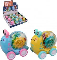 Schnecke mit Schwungrad und Licht