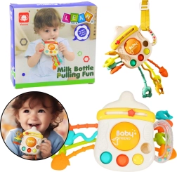 Sensorisches Spielzeug Rassel und Beißring in Flaschenform 3-in-1