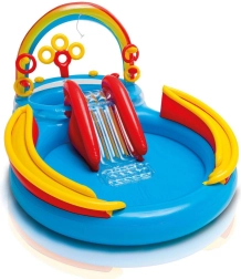 aufblasbarer Wasser-Spielplatz mit Regenbogen und Rutsche Intex