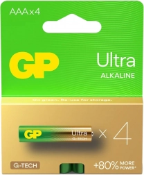 Alkalische Batterien AAA GP Ultra 4er-Pack