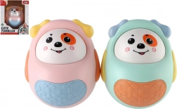 Fröhlicher Plastik Hund Roly Poly mit Ton