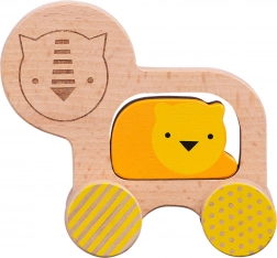 Holzlöwe auf Rollen von Petit Collage