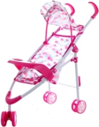 Metallbuggy für Puppen mit rosa Wolken