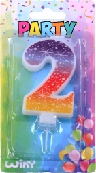 Partykerze Nummer 2 mit Sternen